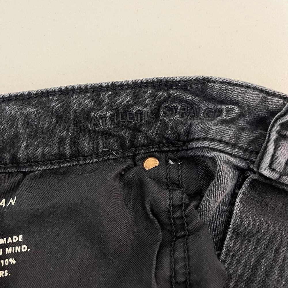 American Eagle Athletic Straight Airflex+ Black Jeans Mens 38x30 - Picture 14 of 15